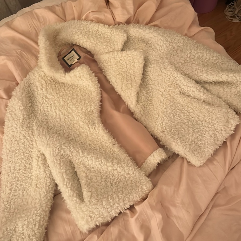 Fluffy White Forever 21 Teddy Jacket